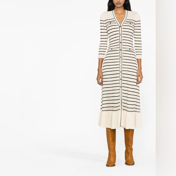 Sandro Nilana Mixed Print Tie Neck Dress main image 0